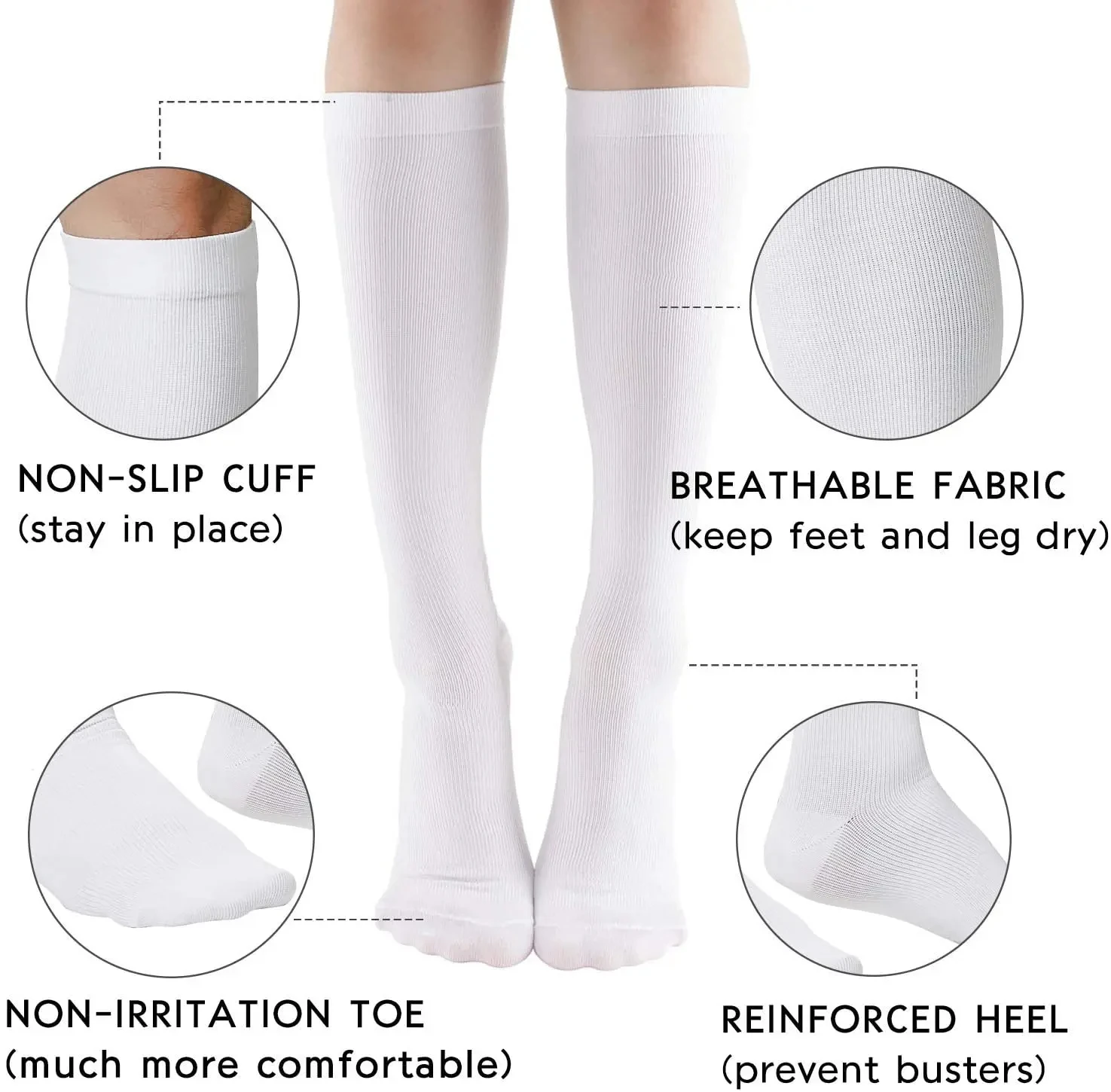 Calf Compression Socks Men Medical Varicose Veins Diabetes Edema Sports Socks Running Football Basketball Riding Knee 3/6/7