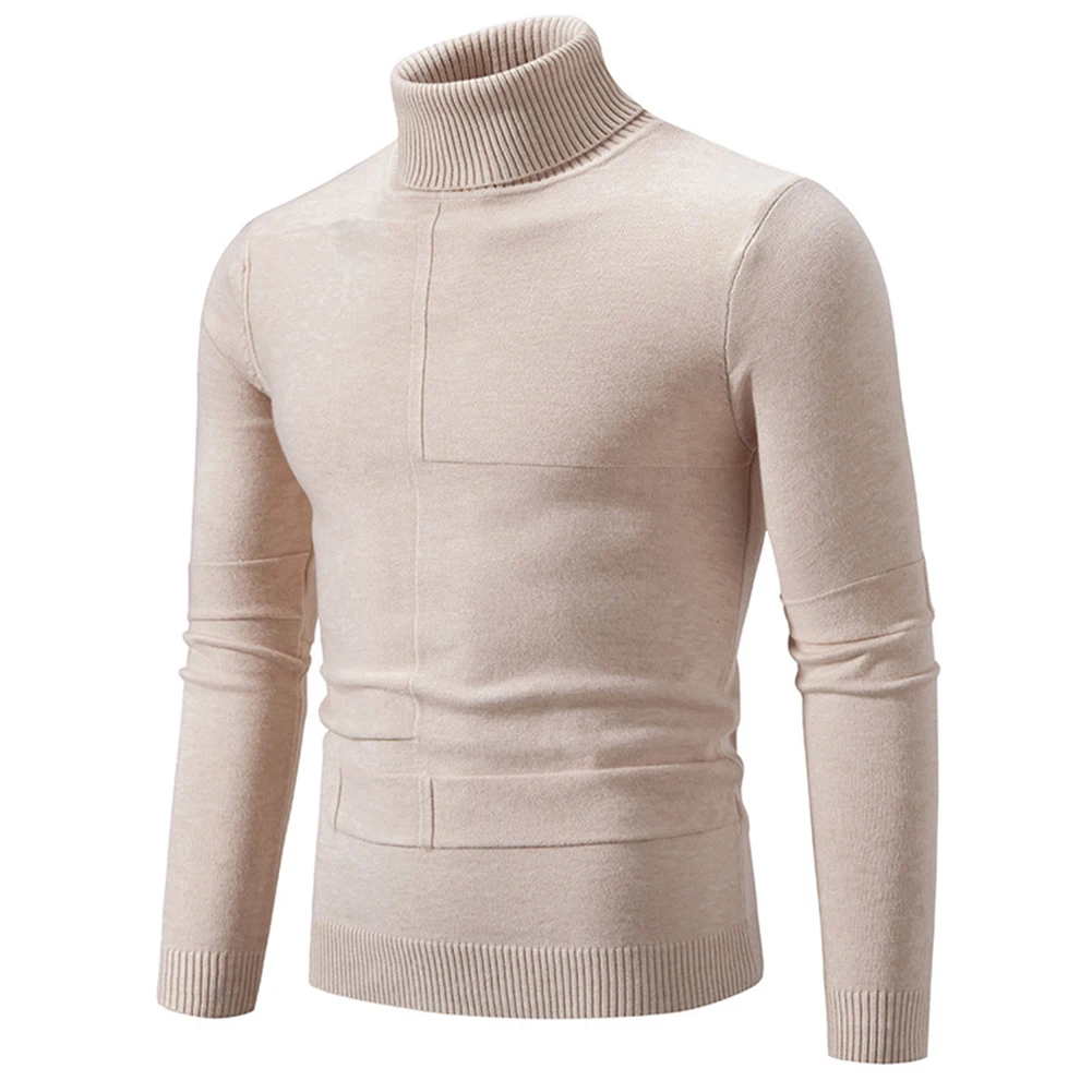 

Men's Winter Sweater Male Turtleneck Slim Fit Solid Color Long Sleeve Jumper Knitwear Pullovers Tops Sweaters Clothing