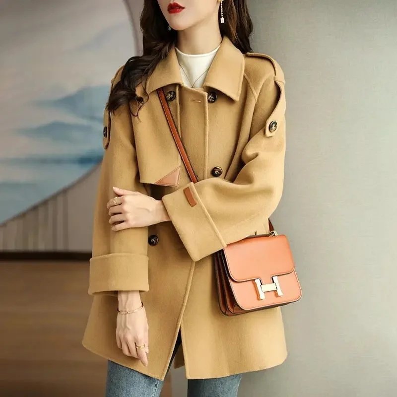 2023 Autumn Winter New Fashion All-Match Korean Version Loose And Thin Casual All-Match Small High-End Woolen Women's Coat Trend