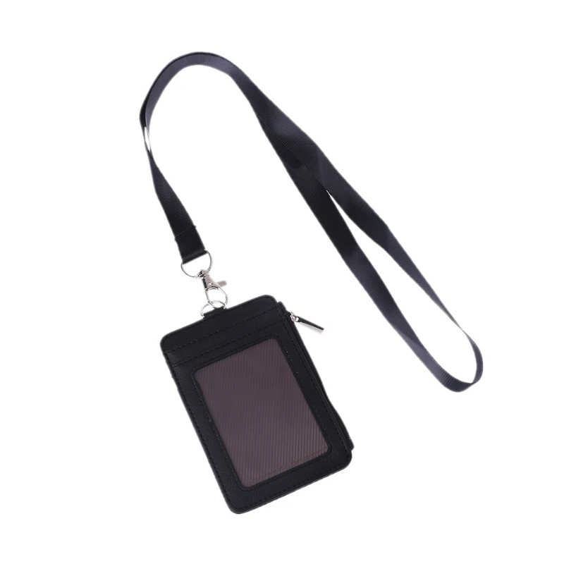

Y166 Leather Badge Cards Holder Lanyard Credit Card for Case Business