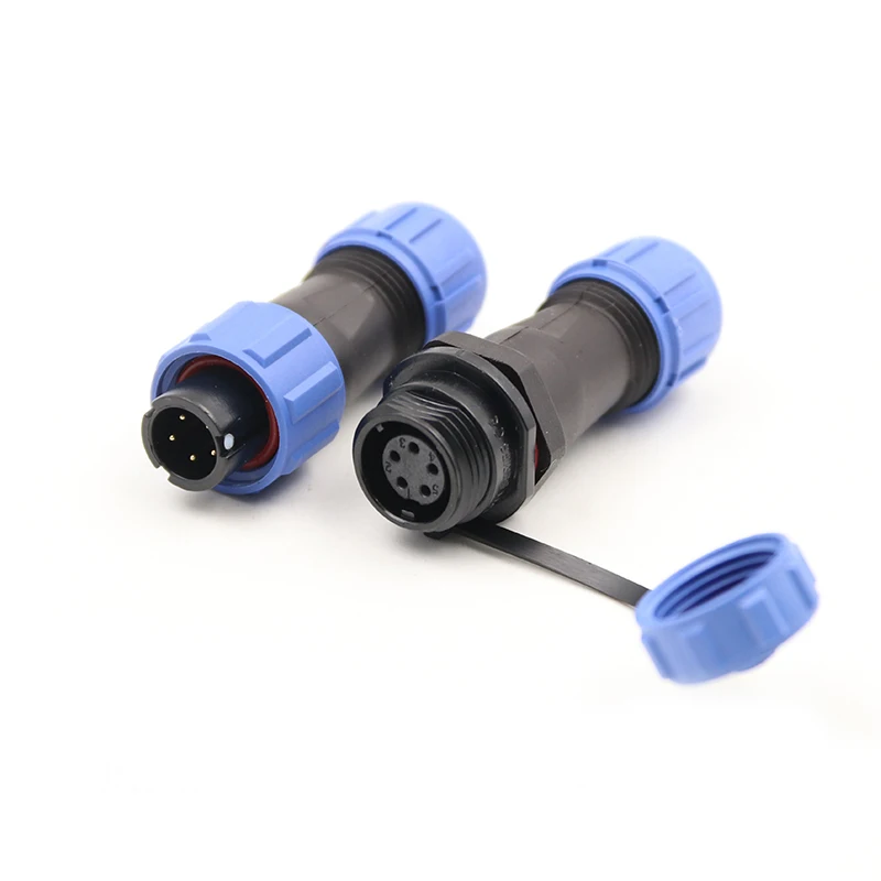Waterproof Industrial Electrical Connector with Weld Wire Panel, IP68 Rating