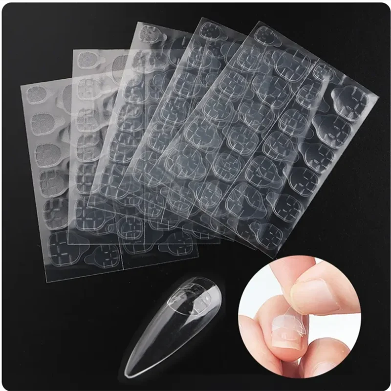 5 Sheets 120pcs nail glue tape Double Sided Adhesive Glue Sticker Sticky Tape For Fake Designs False Nails Art Tips Acrylic Manicure