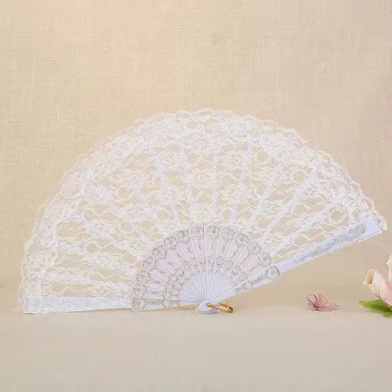 Creative Spanish Victorian Hand Fan for Wedding Party Favor, Fancy Dress Folding Lace Pocket Fan, Decoration Supplies Black, 1Pc
