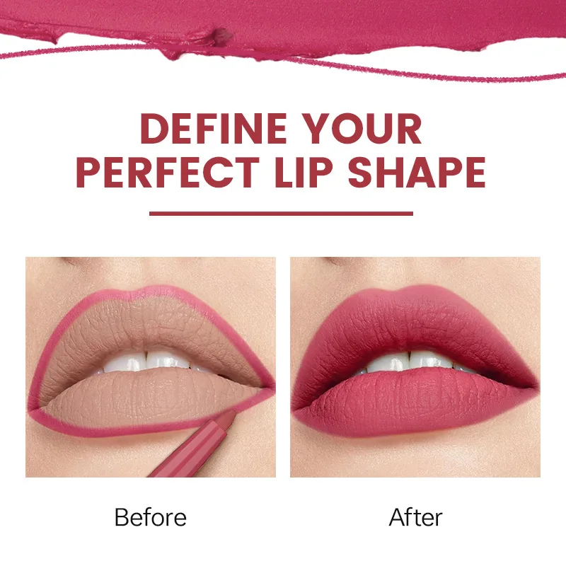 Adult matte lipliner, high pigment lipstick pen, waterproof, durable, easy to apply formula, multi-color options 4