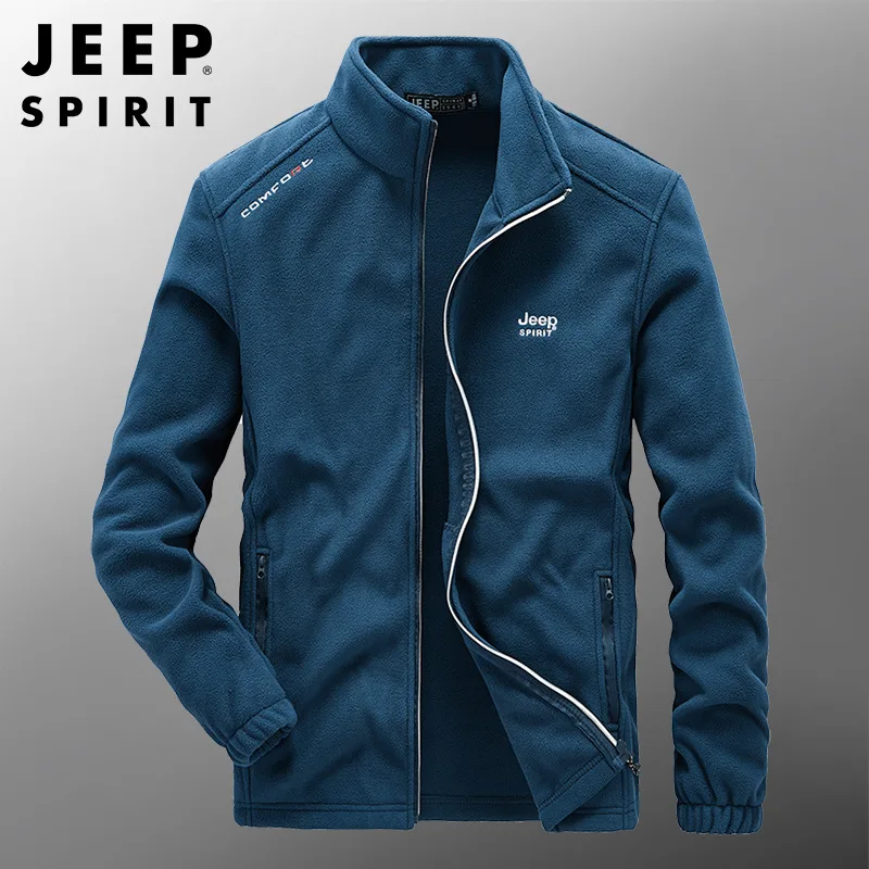 JEEP SPIRIT men outdoor jacket fleece jacket thickened autumn and winter sports windproof fleece liner cardigan clothes 6