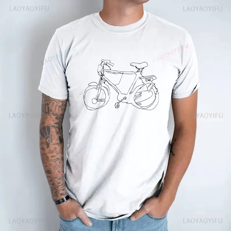 es Cycg Man Graphic Shirts Bicycle Bike Parts for Rider Funny Father's Day Lover Men Themed Birthday Cotton T Shirt_voghion.com