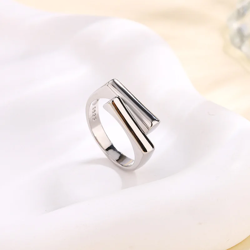 925 Sterling Silver Irregular Geometry Adjustable Rings For Women Engagement Wedding Luxury Jewelry Girl Accessories Jewellery 4