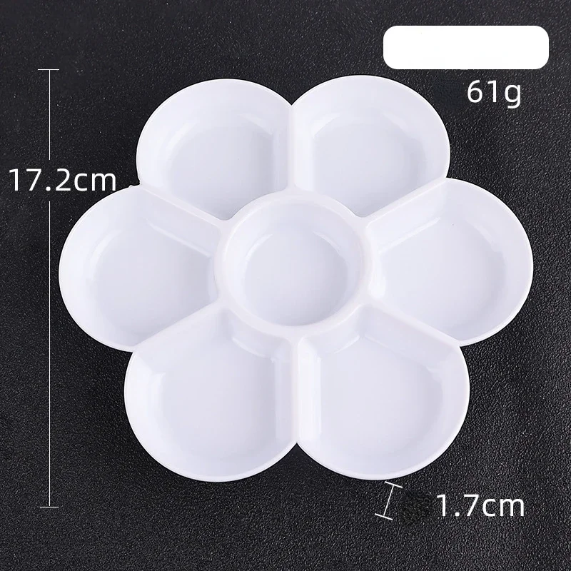 Paint Palette Plum Blossom Compartment Oval Palette Art Watercolor Gouache Pigment Dispensing Tray Painting Supplies
