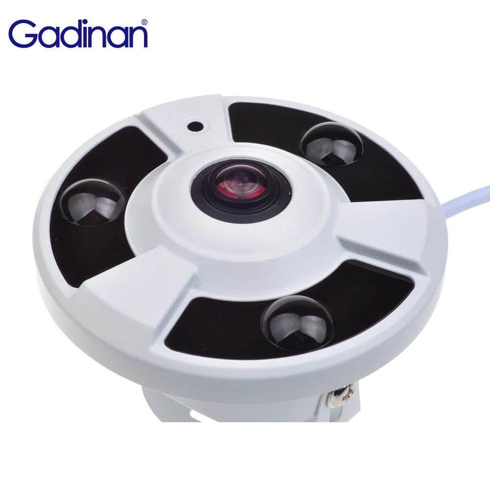 Gadinan 5MP AHD XVI Camera 1.7mm HD Fisheye Lens View Panorama Security Camera Metal CVI TVI IR 10m Metal UFO Style