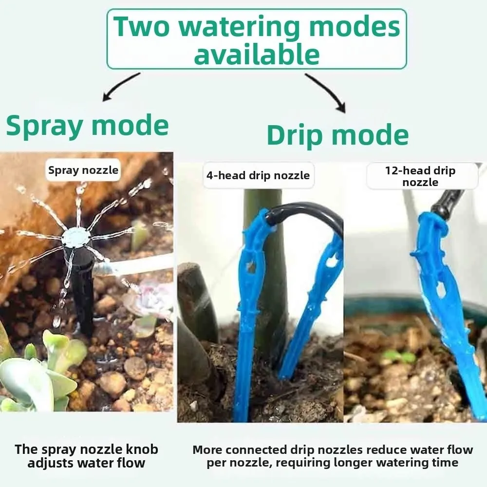 Macchina per Irrigazione Automatica, Dispositivo di Irrigazione a Goccia Multi-Testa Regolabile, Timer Intelligente per Auto-Irrigazione