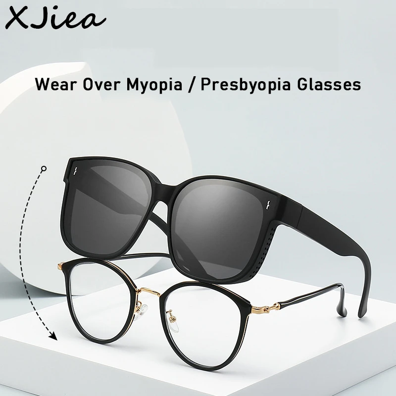 Xjiea Sunglasses To Wear Over Glasses Vintage Polarized Sun Glasses For Men And Women Myopia