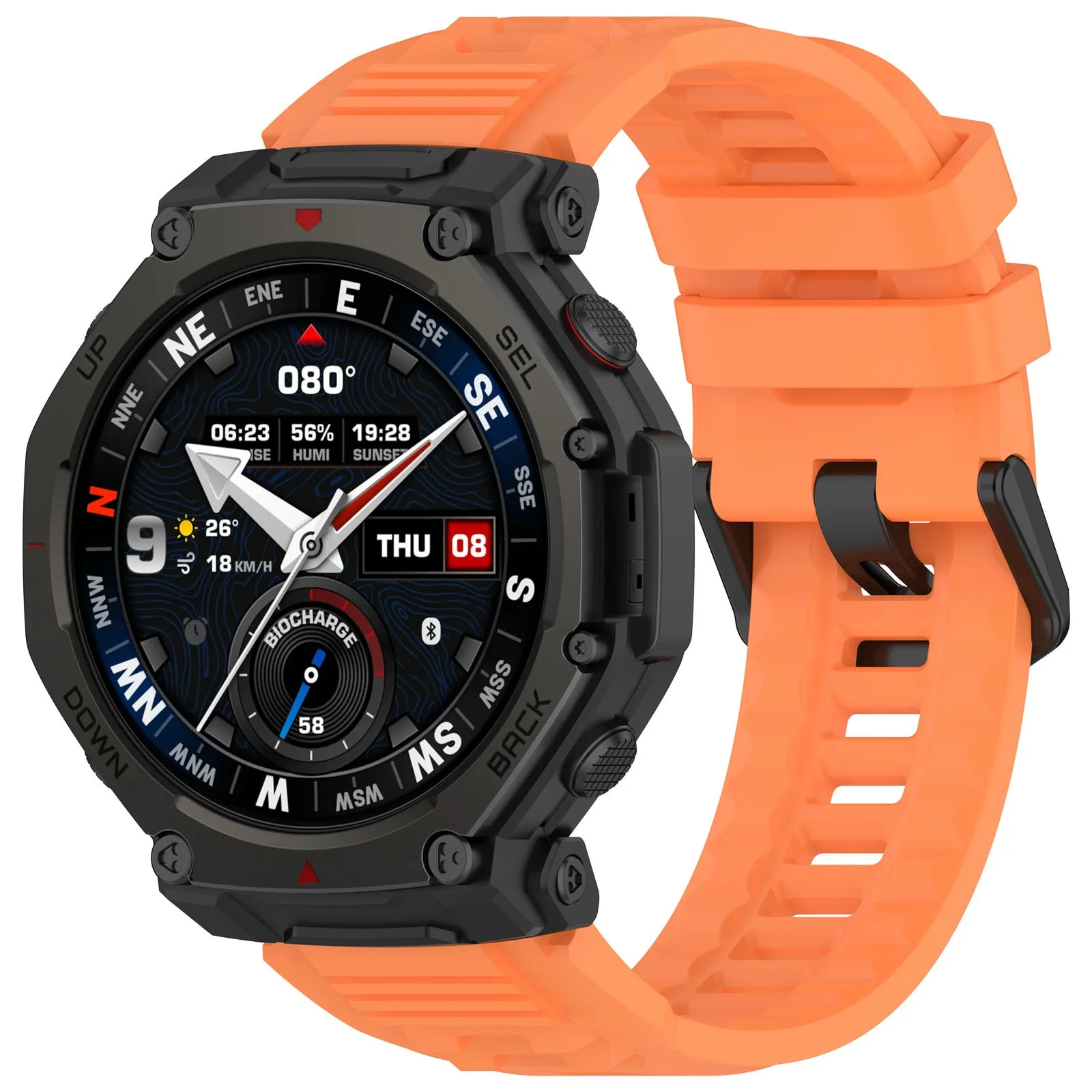 Silicone Elastic Sport Strap for 48mm Smartwatch - Replacement Bracelet Accessory