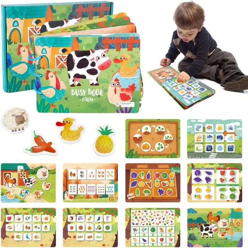 Quiet Busy Book Baby Montessori Material Toys Sticker Paste Matching Game Toddler Cognition Toy Book Kids Early Educational Toys 6