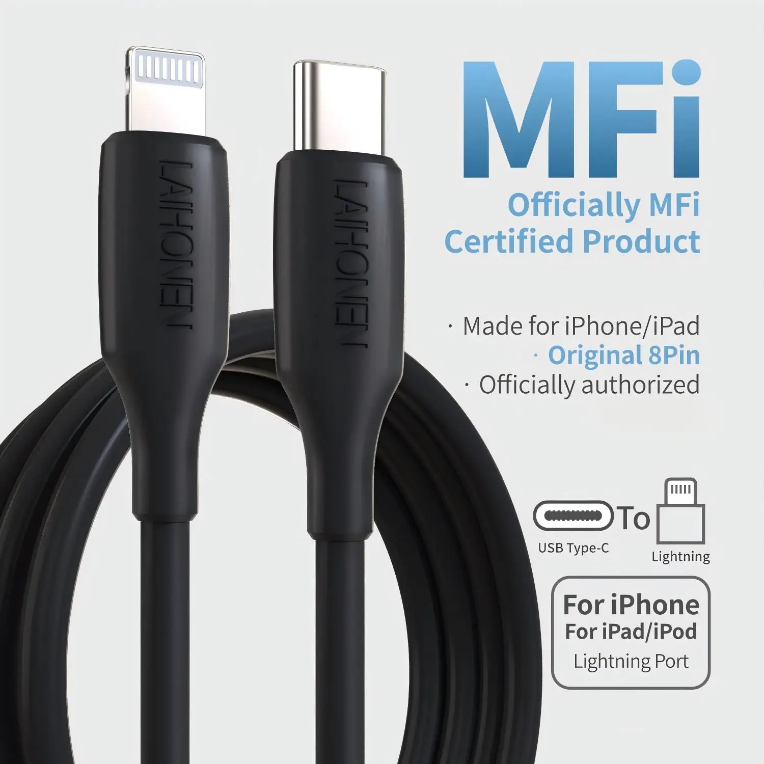High-Speed USB C to Lightning Cable