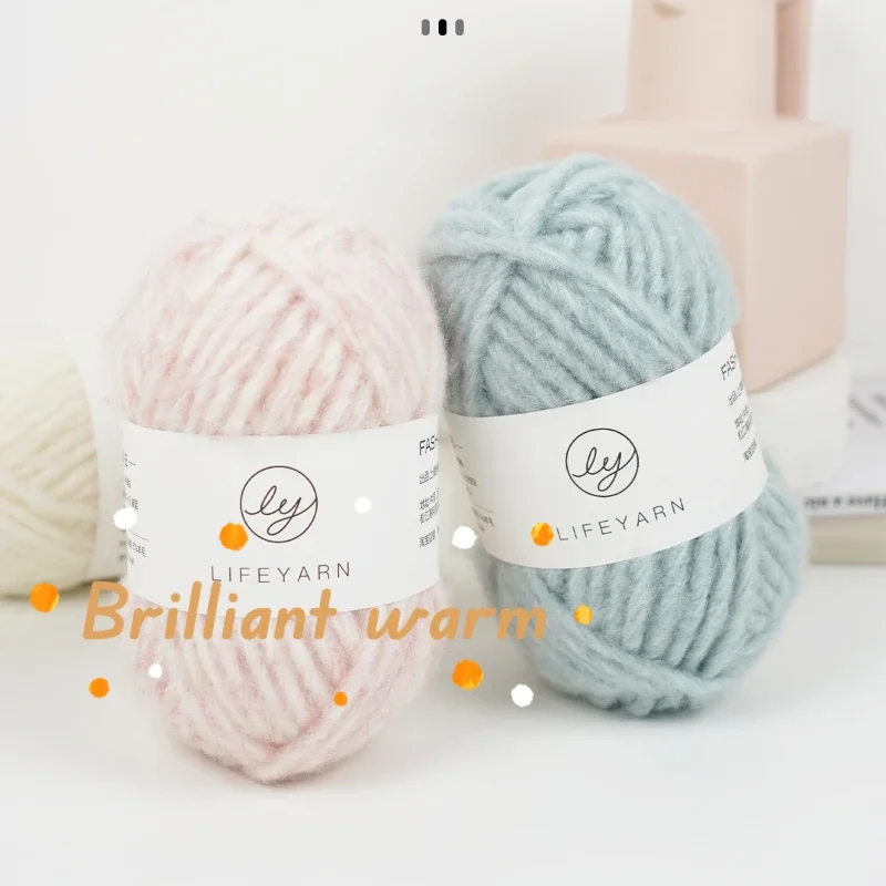 80g Soft Wool Polyester Blend Yarn，8MM Thick Worsted Hand Knitting Wool Thread， Skein for Making Sweater Scarf Hat High Quality 5