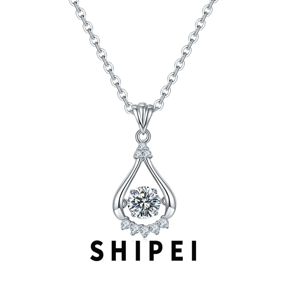 

SHIPEI 0.5CT D Moissanite Diamond Gemstone Fine Jewelry Romantic 100% 925 Sterling Silver Women Necklace Pendant Gift Wholesale