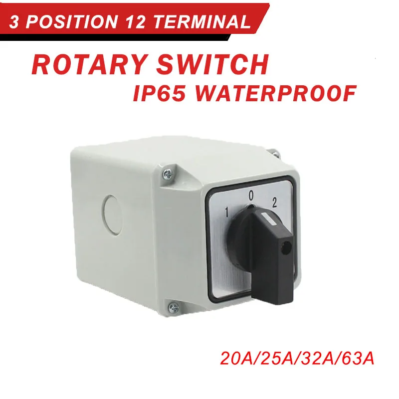 Interruptor Giratório Universal com Terminais do Parafuso Botão Giratório da Came 12 Terminais do Parafuso Posições Lw2620 20a63a 380v