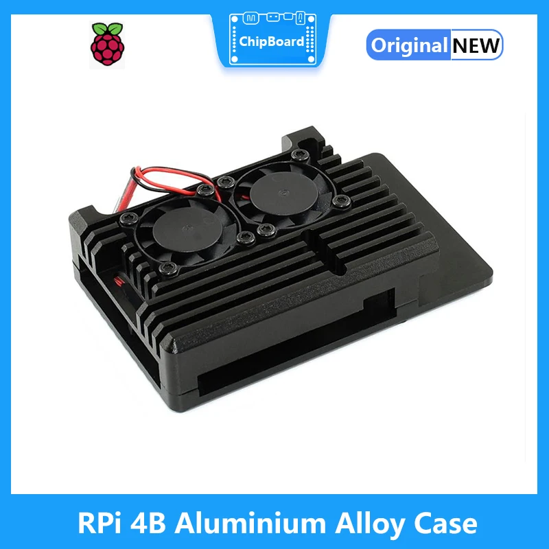 

Raspberry Pi 4B Aluminium Alloy Case for Raspberry Pi 4 Model B Black Armour Dual Cooling Fans