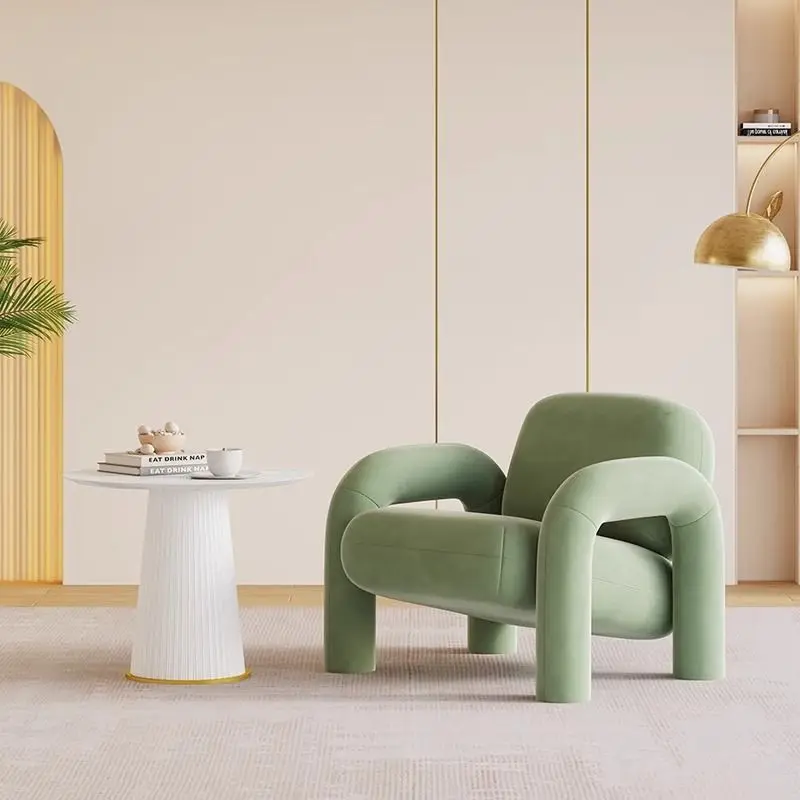 Creative Single Sofa Italian Minimalist Meeting Table Chair Set Designer Armchair Lounge One Table Two Chairs Hotel Furniture