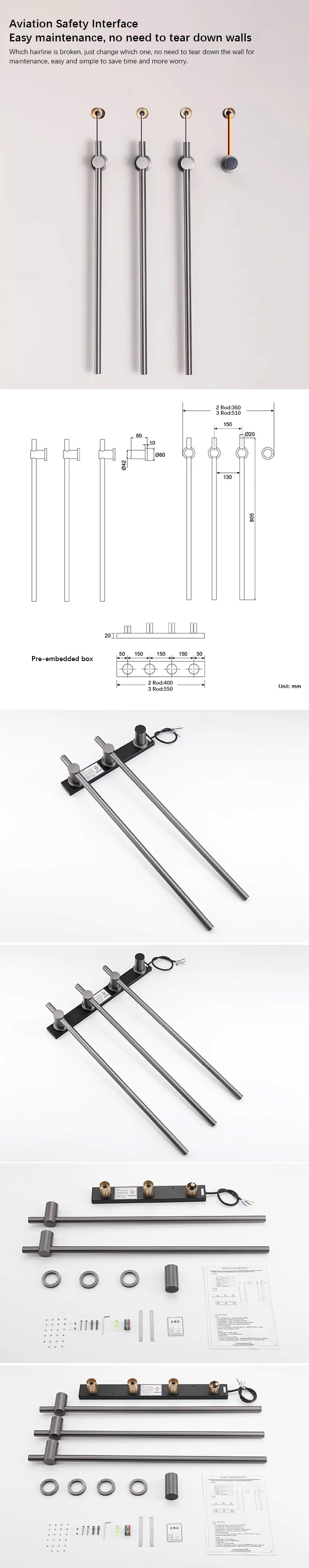 Smart Touch Control Towel Warmer Stainless Steel Electric Towel Rack