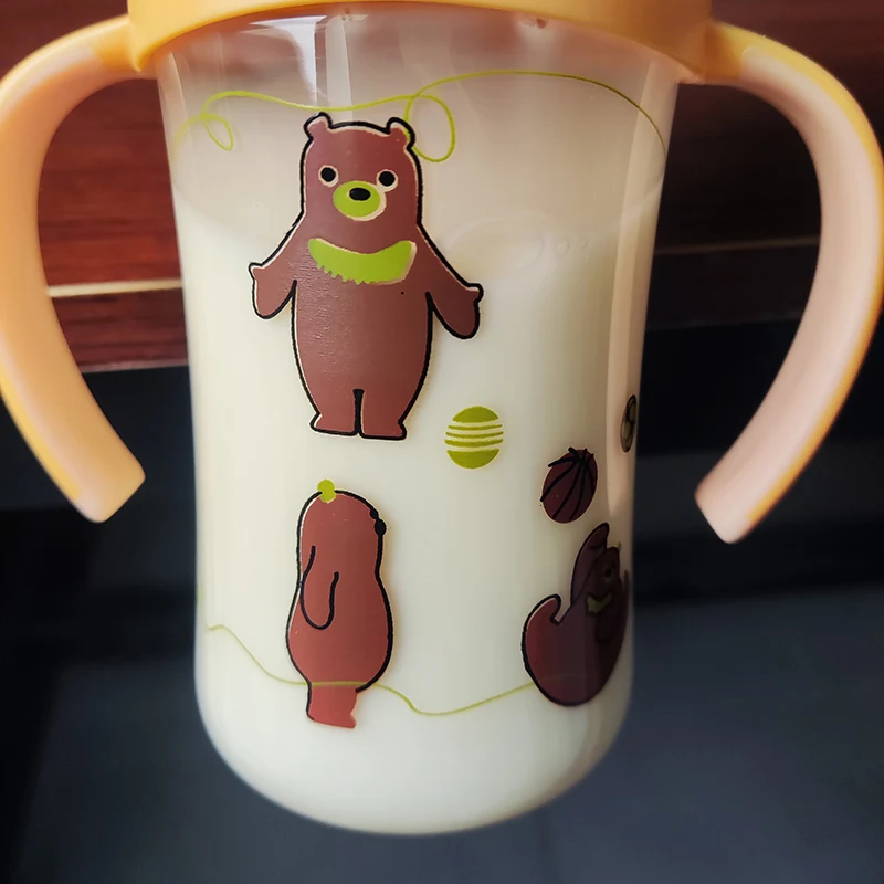 Food-grade Baby Milk Bottle Baby Bottles Cartoon-design Feeding Bottle 7-inch Height Kids Children Bottles Durable