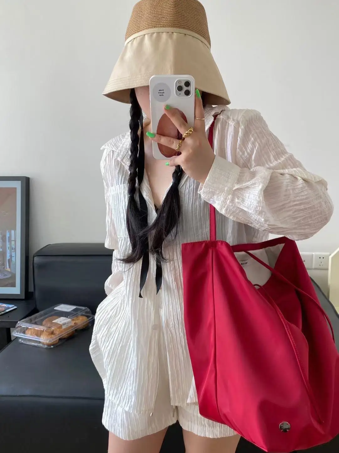 

The New Nylon Bucket Bag N/S ParkTote Bag Row High Capacity Tote Bag waterproof One Shoulder Handbag