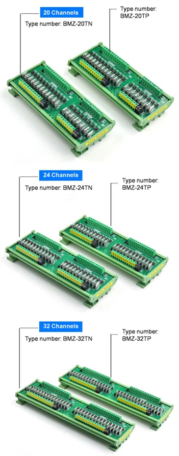 4-32 Channels IO Card PLC Signal Amplifier Board PNP NPN Output Optocoupler Isol