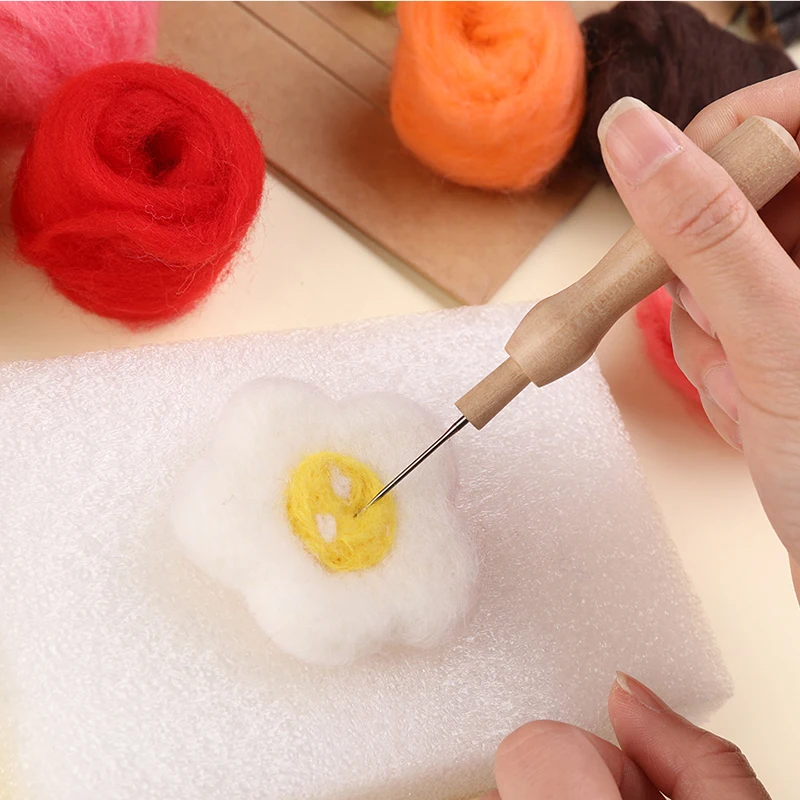 Needle Felting Kit KRABALL Felting Needle Kit 56 Colors Wool Roving with Eyes For Toy DIY Craft Wool Fibre Needle Felting Starter Handcraft Kit