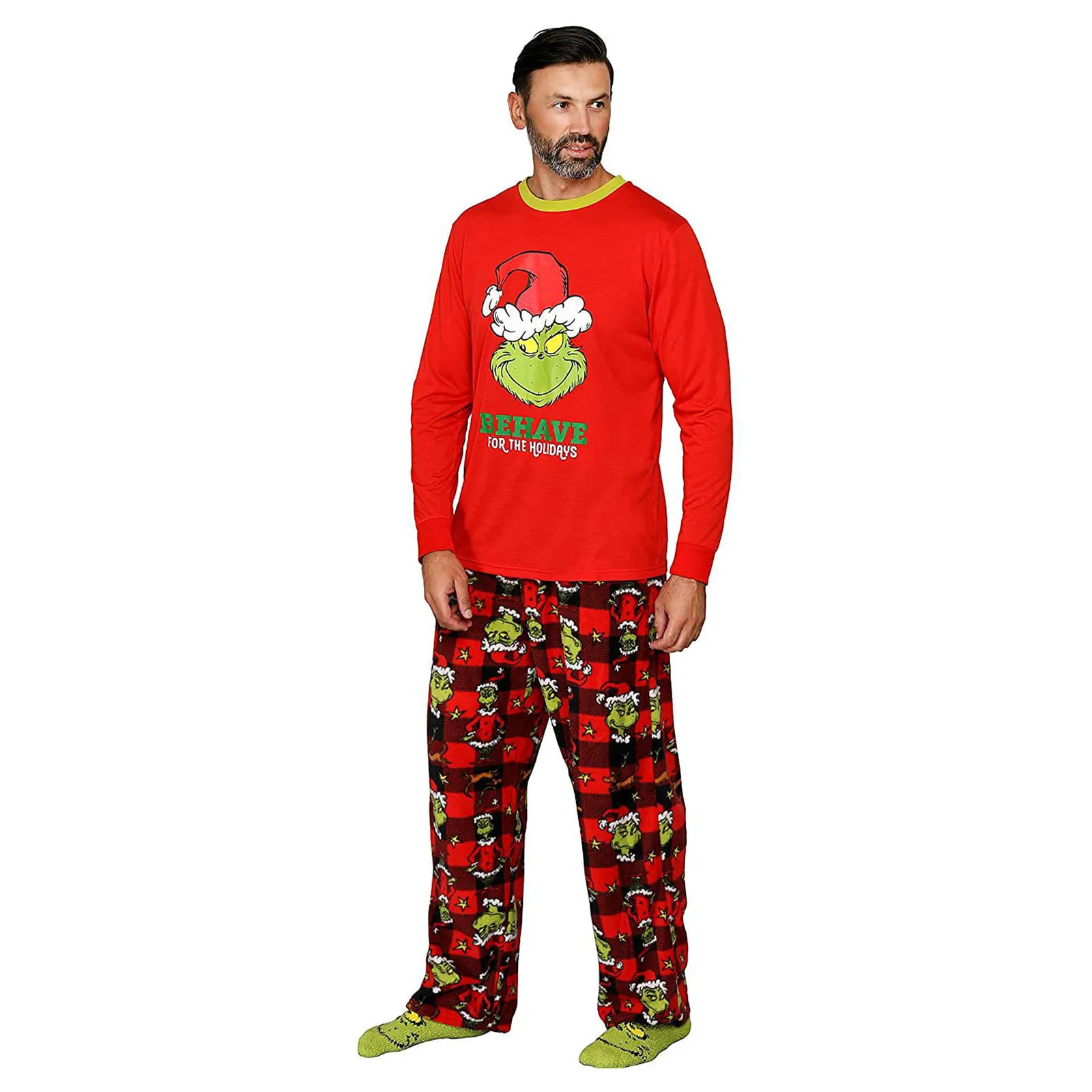Christmas Family Matching Pajamas Set for Mother Dad Cartoon Print Home Clothes