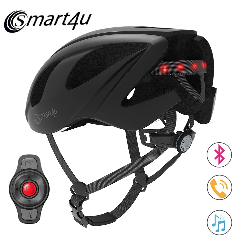 

Smart4u Smart Cycling Bicycle Helmets MTB Back Lamp Outdoor 6 LED Warning Light Motorcycles Helmet SOS Alert Walkie Talkie