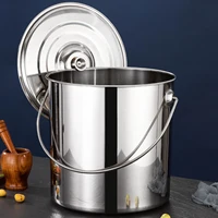 Seau à soupe en acier inoxydable 304, avec couvercle, seau Portable, seau à riz de grande capacité, seau d'eau scellé, Cater 3
