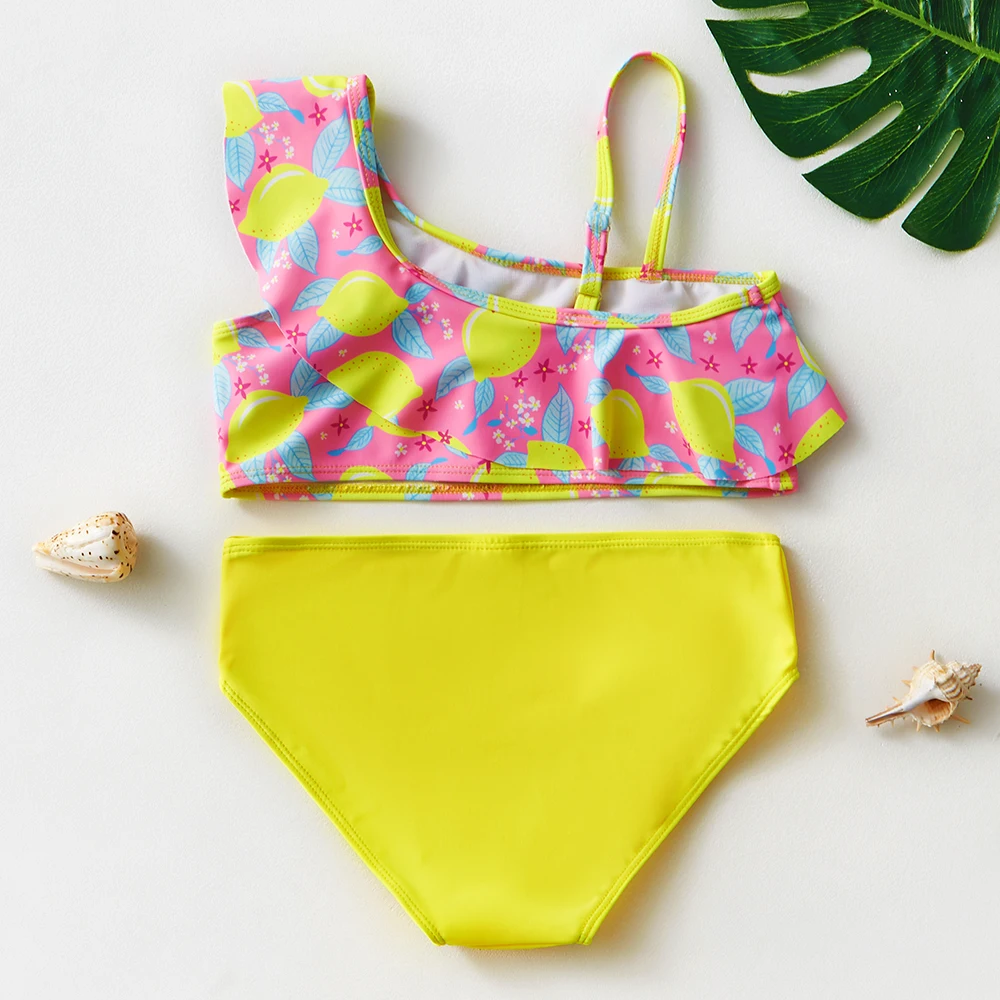 Girls Bikini 3~10Years Girls Swimsuit Ruffle style Swimming suit for girl Two pieces Children swimwear Kids Bikini Set