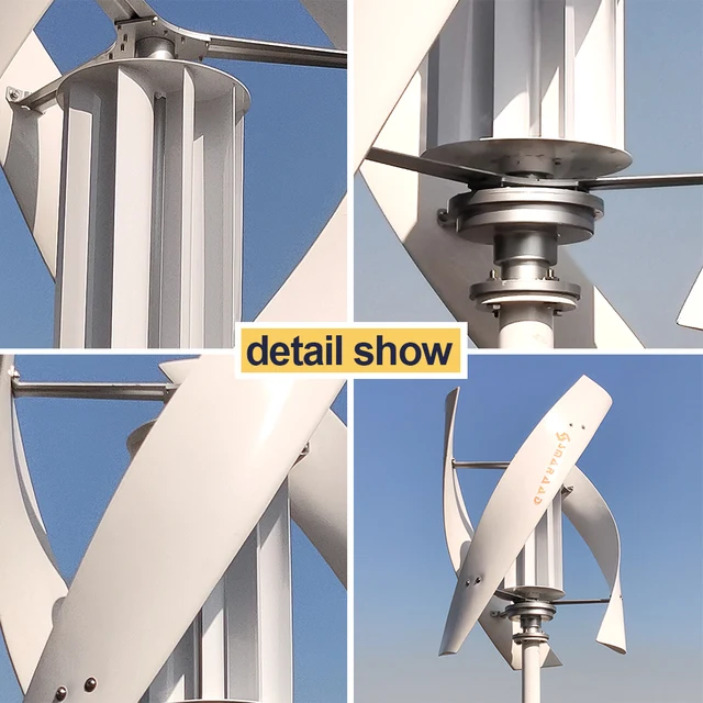 China Factory Vertical Axis Maglev Wind Turbine Generator 1000w 2000w 24v 48v 3 Blades Free Energy For Homeuse Windmills Low RPM 4