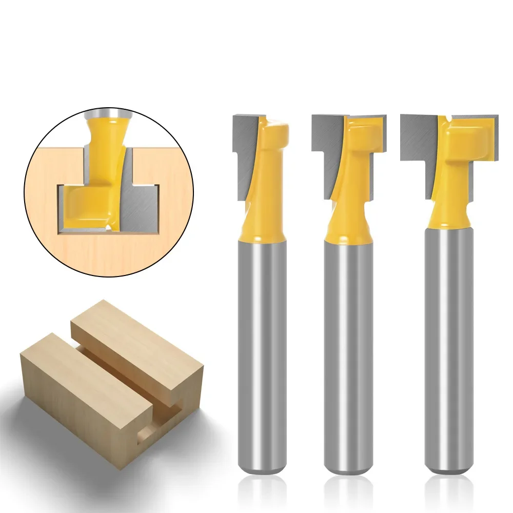 

3 шт. 1/4 "6 мм 8 мм хвостовик фрезы резьба по дереву T-слот резец набор фрез шестигранный болт ключ сверла T долбежный фреза
