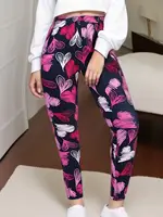 CUHAKCI Plus Size Sexy Red And White Heart-Shaped Sports High Elasticity Casual Simple Cropped Pants - Image 3