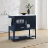 Kitchen Island, Microwave Stand, Coffee Bar with Storage Shelves, Towel Bars, Navy 2