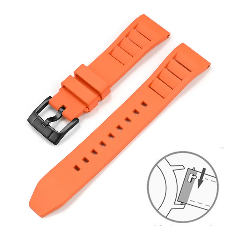 Premium FKM Fluoro Rubber Quick Release Waterproof Watch Strap with Stainless Steel Buckle