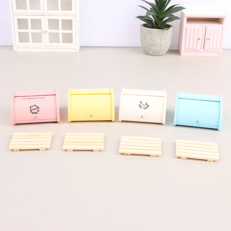 

Dollhouse Simulation Baking Bread Box Doll House Model Furniture Accessories Mini Model Retro Bread Box Storage Box