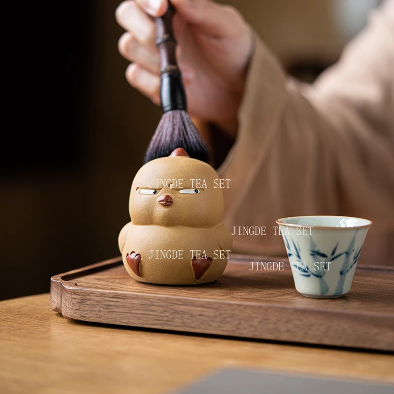 Yixing Purple Clay Chicken Tea Pet Ornament Boutique Suitable for High End Cute Tabletop Creative Tea Play Tea Accessories
