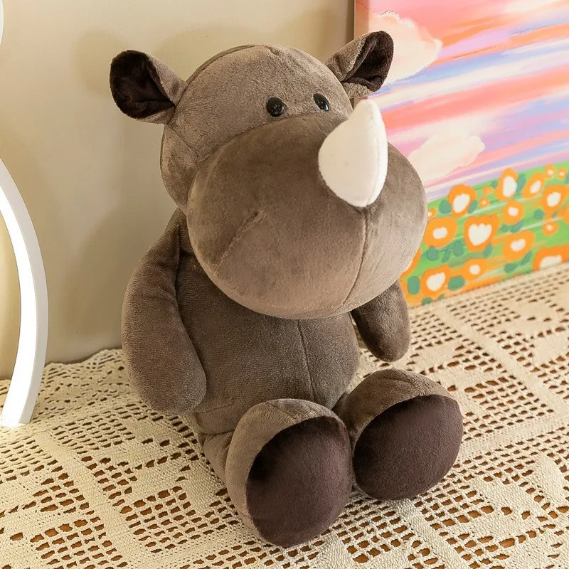 25cm Stuffed Lifelike Lion Tiger Elephant Monkey Leopard Giraffe Raccoon Doll Simulation Forest Animals Plush Toys for Kids Gift