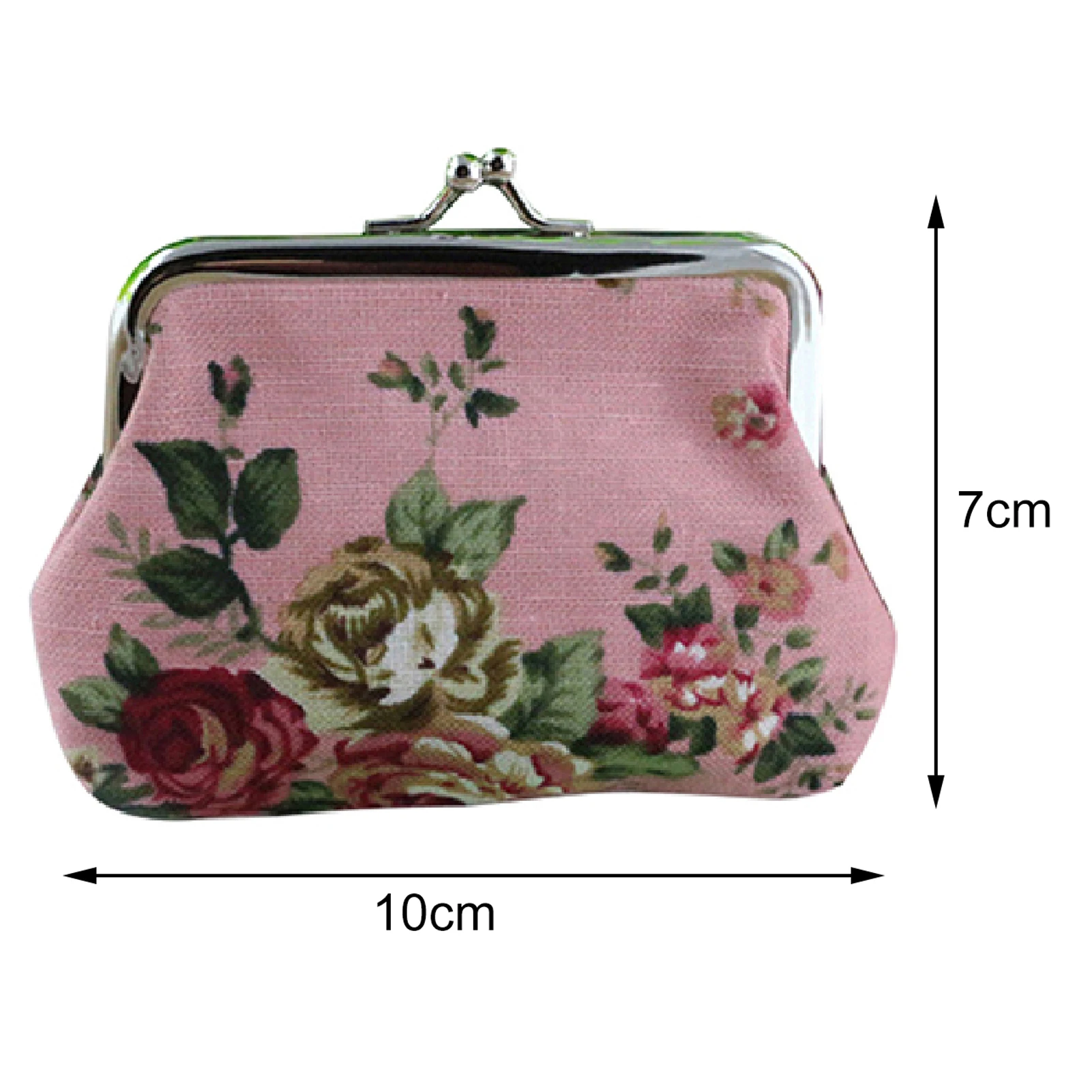 Mini Rose Printed Canvas Hasp Zero Purse Key Coin Card Holder Wallet Clutch Bag Carteira кошелек женский monedero mujer
