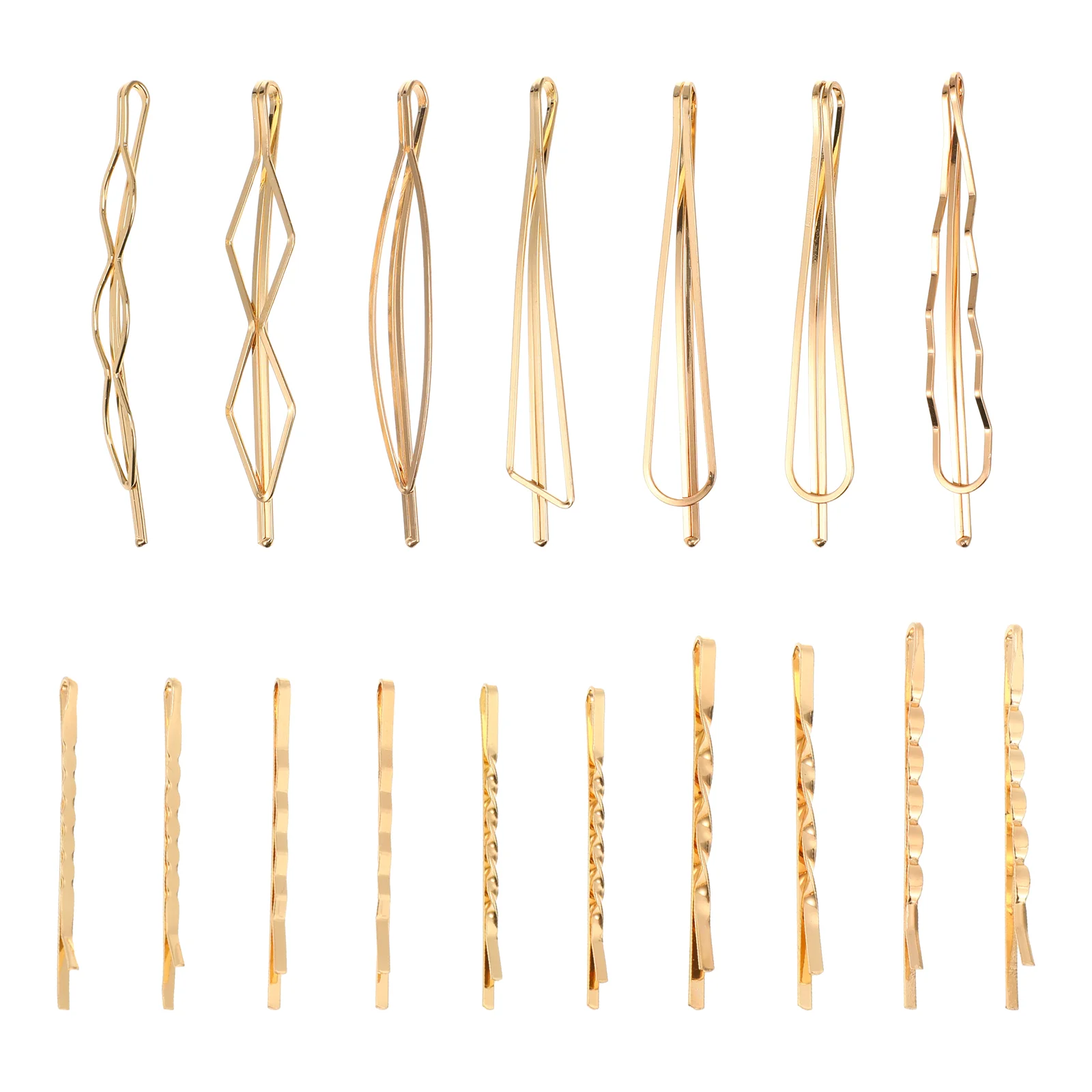 

17pcs Golden Hair Clips Manmade Pearl Barrettes Bobby Hair for Ladies Girls