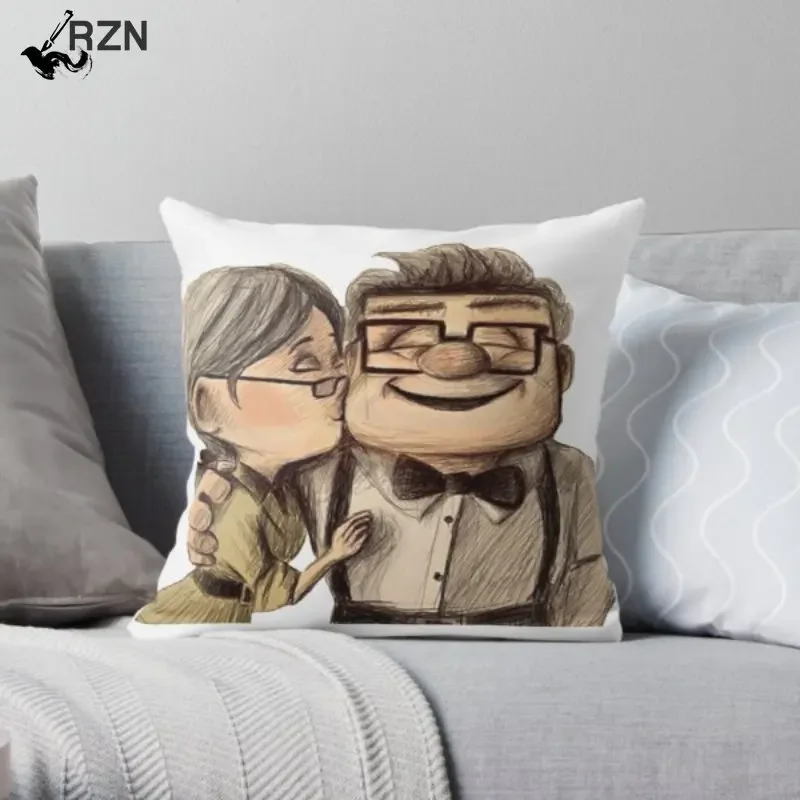 

Carl And Ellie Printing Throw Pillow Cover Polyester Peach Skin Cushion Case Wedding Fashion Bedroom Home Pillows not include