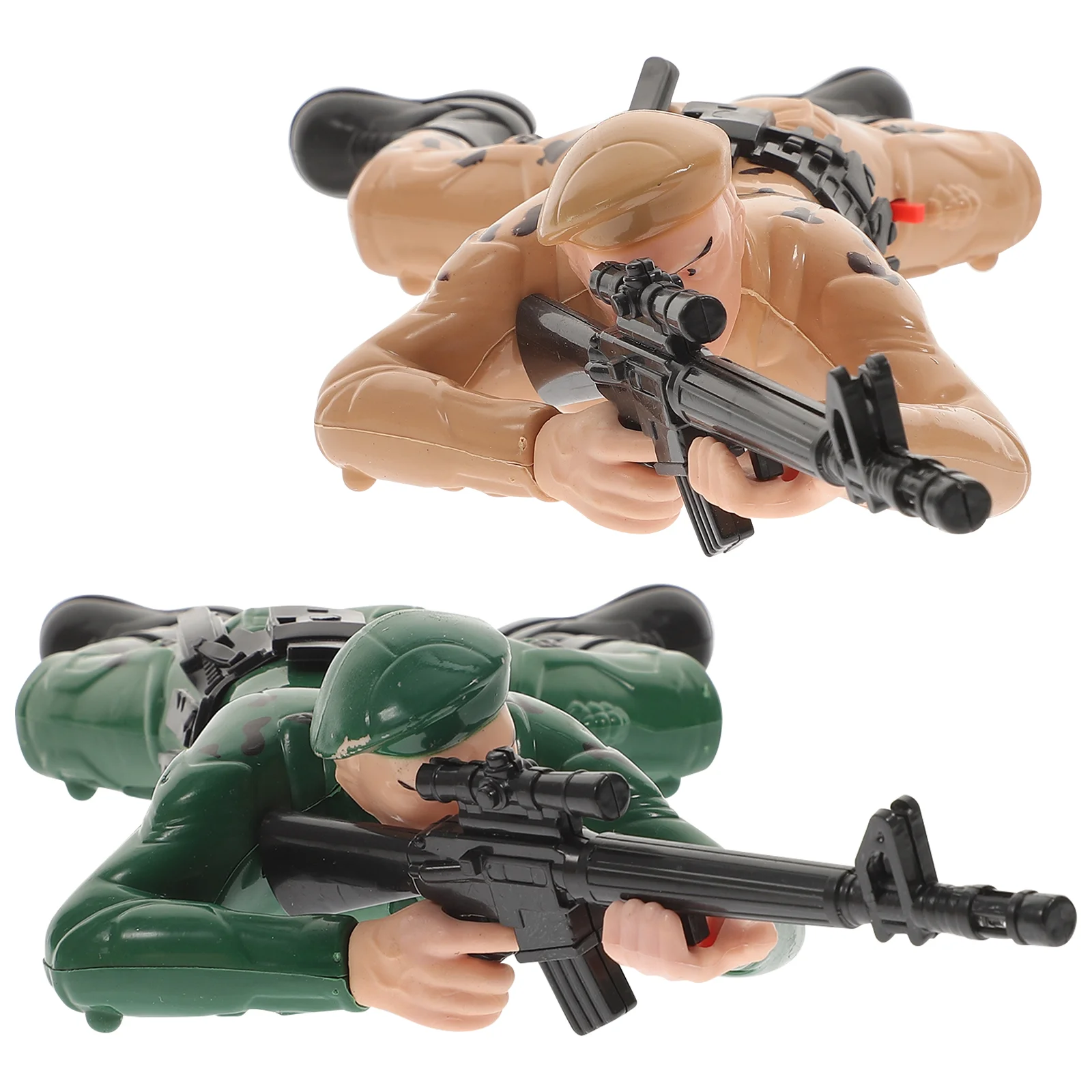 

2 Pcs Soldier Toy Crawling Soldiers Children Electric Toys Set Kids Playthings Plastic Figures