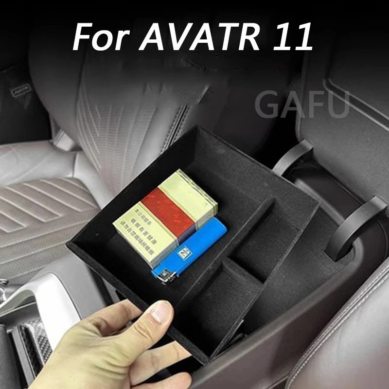 

For AVATR 11 Car Armrest Box Storage Box Flocking Center Control Storage Compartment Car Interior Decorative Modified Supplies