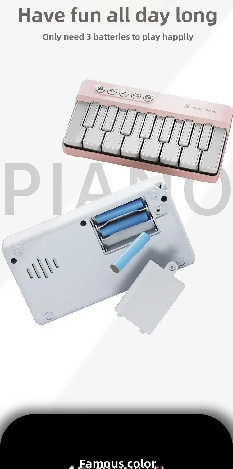 Childrens Mini 7-Key Multifunctional Electronic Keyboard Piano Seven Color Light Portable Instruments Educational Toys for Kids