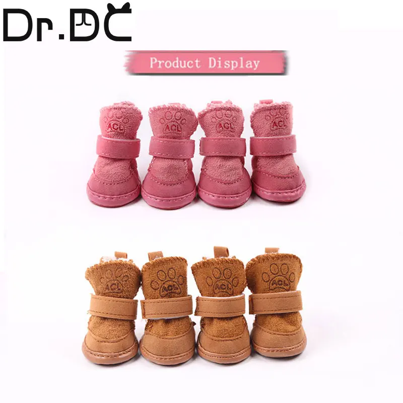 Dr.DC Pet Autumn and Winter Shoes Warm Cotton Shoes for Dogs and Cats Snow Boots Pets Non-slip Foot Covers