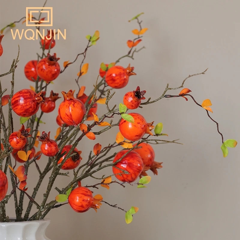 1PC Simulation Pomegranate Fruit New Year Spring Festival Home Living Room Decorations artificial fruits and vegetables