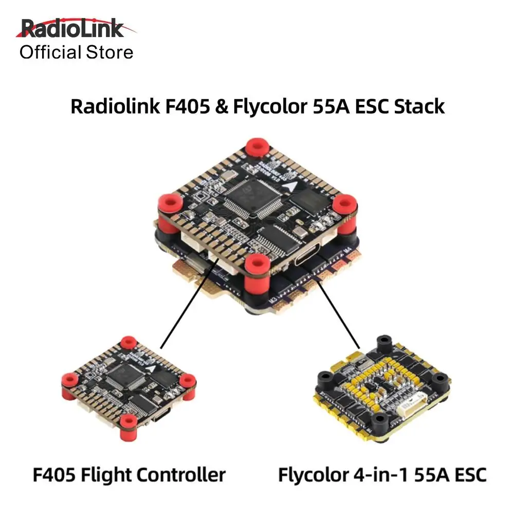 Radiolink F405 Contrôleur de Vol FPV 6CH BMI270 OSD Blackbox 128Mo