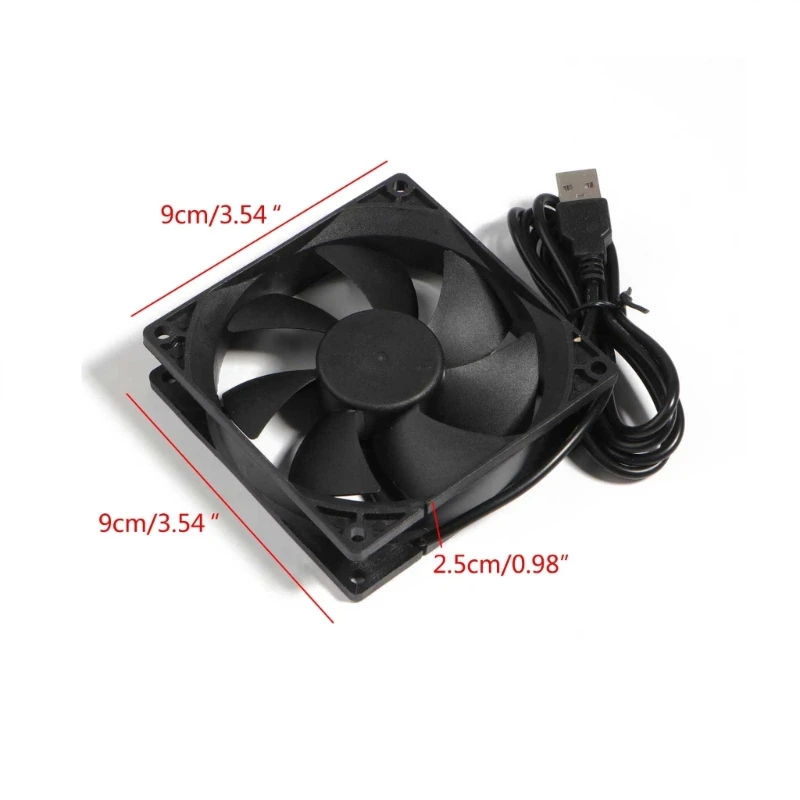 1Pack 90mm USB Fan 5V Brushless Cooling Fans for PC Computer Case Cooler for Raspberry Radiator Ventilation